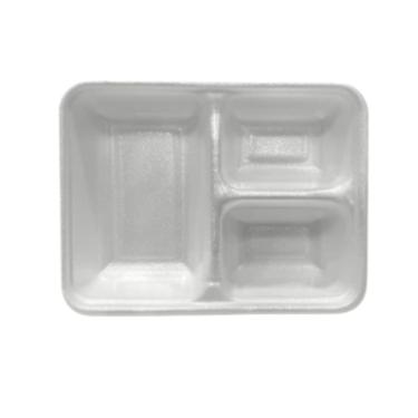 Imagem de Marmitex de Isopor 3 Divisórias 900ml Sem Tampa - Pacote com 50 Unidades