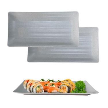 Imagem de 2 Travessas Retangular Petisqueira em Melamina pra Servir 30cm - Lyor