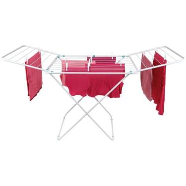 Imagem de Varal de Chão com Abas 174x70cm Branco - Suporta 25Kg de Roupas - MOR