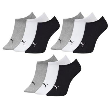 Imagem de Kit 9 Pares De Meias Femininas Esportiva Invisíveis Sapatilha Em Algod