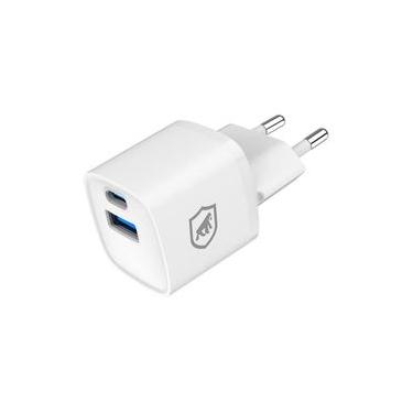 Imagem de Carregador Turbo Gan Ultra Slim Tipo-C + USB-A 20W - Exclusivo Online - Branco - Gshield
