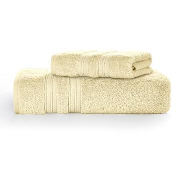 Imagem de Kit Jogo De Toalhas Karsten 2 Peças Banho e Rosto Unika Fio Penteado 5