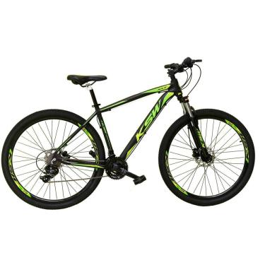 Imagem de  Bicicleta Aro 29 Ksw Xlt Alumínio 24v Câmbios Shimano Garfo com Trava no Ombro - Preto\Verde