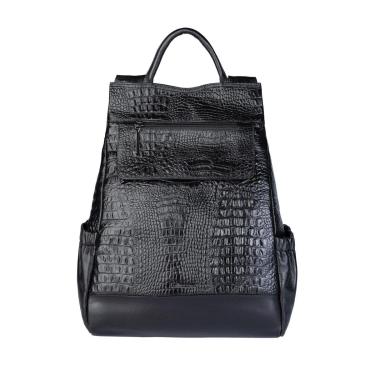 Imagem de Mochila antifurto de couro croco grafite Suelen-Feminino