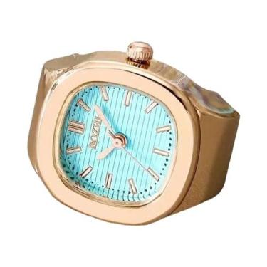 Imagem de Anel De Relógio De Bolso Quadrado Minimalista Punk, Mini Relógio Versá