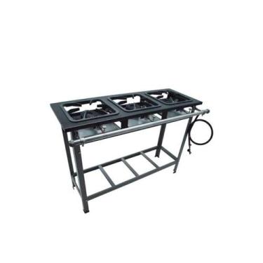 Imagem de Fogão Industrial 3 Bocas 30X30 Alta Pressão S2000 Metalmaq