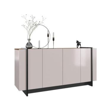 Imagem de Buffet Copacabana com 4 Portas - Off White/Nogueira - Colibri, Off Whi