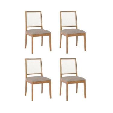 Imagem de Kit 4 Cadeiras para Sala de Jantar Estofadas Marcela - Cimol