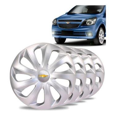 Imagem de Jog 4 Calotas Aro 14 Silver Gm Agile Celta Corsa Prisma Prateado - Eli