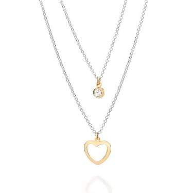 Imagem de Gargantilha Prata 925 Ponto de Luz e Coração Rommanel 830165 Cor:Prata