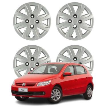 Imagem de Jogo Calota Aro 13 VW Gol G5 2012 até 2013 Cubo Alto Prata - Grid Calo