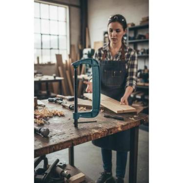 Imagem de Grampo Tipo C 8" 210mm Aço Ferramenta Fixação Profissional - Congratul