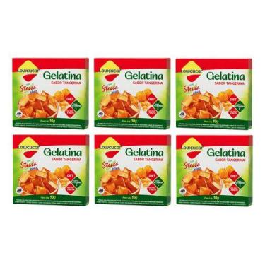 Imagem de Kit 6 Gelatina Pó Diet C/stevia Plus Tangerina Lowçucar 10gr