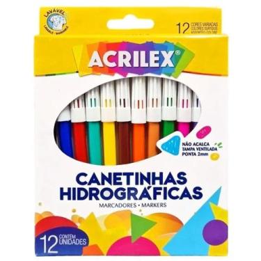 Imagem de Caneta hidrográfica Acrilex 12 cores