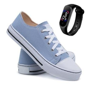 Imagem de Tênis Casual Feminino All Colors Cano Baixo + Relógio-Feminino