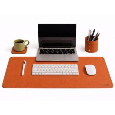 Imagem de Kit Mousepad Deskpad Médio 70x30cm Premium em material ecológico + Por