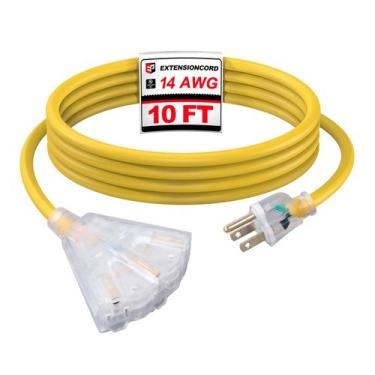 Imagem de Cable de extensión EP 3 metros con luz, exterior, 3 tomas, 14/3 SJTW