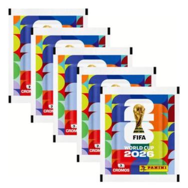 Imagem de Kit 5 Pacotes Copa 2026 Com 35 Figurinhas Para Álbum Oficial Copa 2026