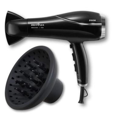 Imagem de Secador Cabelo 2100W Bivolt Britânia BSC2150 Preto Com Difusor de Cach