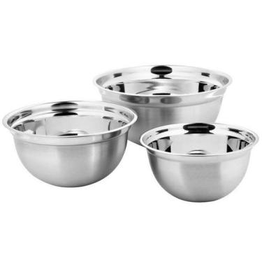 Imagem de Conjunto de Tigelas 3 Peças Suprema em Aço Inox Durável Brinox - 2107/