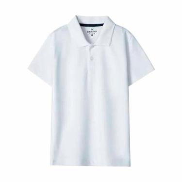 Imagem de Camiseta Polo Hering Infantil Menino Manga Curta Em Piquet Branco-Masculino