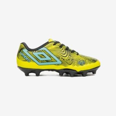 Imagem de Chuteira Campo Umbro Orbit Infantil [Cor: Amarelo E Celeste - Tamanho: 31]-Unissex