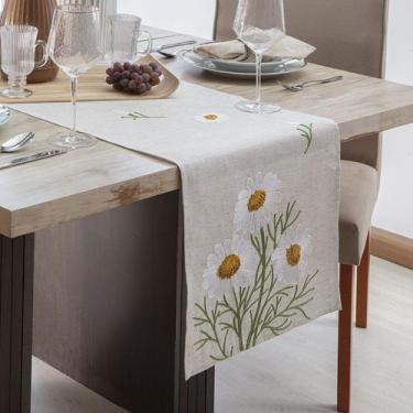 Imagem de Caminho de Mesa Bordado em Linho Filipinas Margarida 40x90 cm Jolitex