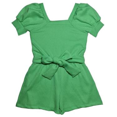Imagem de Macaquinho Macacão Infantil Menina Primavera Verão - 2L Kids, Verde me
