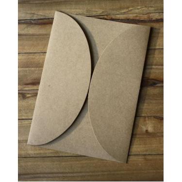 Imagem de Envelope Redondo 15x21cm Kraft Pardo 200g Convite Barato - 25 peças - 
