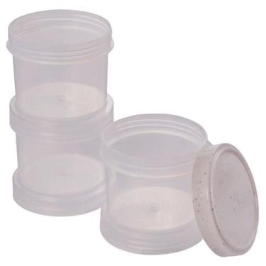 Imagem de Organizador porta temperos com tampa rosca 3 peças 150ml marmorizado P