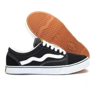 Imagem de Tênis Marca Mad Rats Preto com Branco modelo old shool