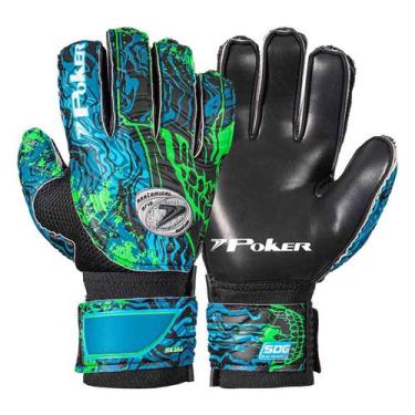 Imagem de Luva de Goleiro Poker Skull Grama Sintética Multiterreno, 11, Verde, A