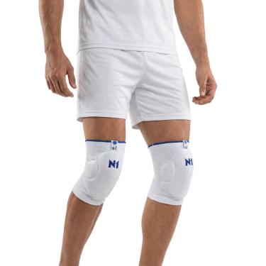 Imagem de Joelheira com Proteção Slide Cruzeiro Azul Branco Tamanho P Alta Proteção Impacto Estabilidade