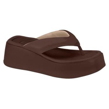 Imagem de Tamanco Plataforma Anabela Beira Rio Cor:ChocolateTamanho:37, Chocolat