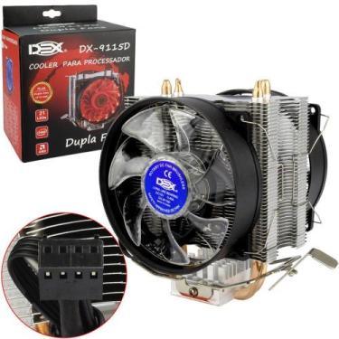 Imagem de Cooler Fans Game Duplo Com 15 Leds Para Cpu Azul Dx-9115d Dex