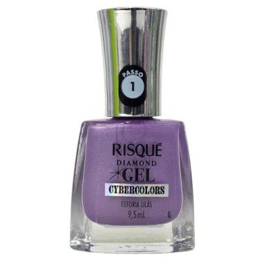 Imagem de Esmalte Cybercolors Euforia Lilás Diamond Gel Risque 9,5ml - Risqué