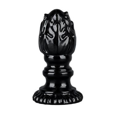 Imagem de Plug Anal de Silicone com Textura - 13,0 cm x 4,5 cm - no-brand, Preto