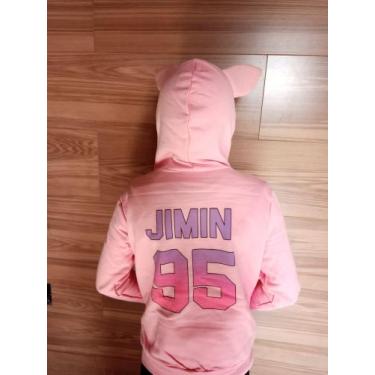 Imagem de Moletom Blusa Infantil Orelhinha BTS Jimim 95 Kipop Rosa lilas - TSETE