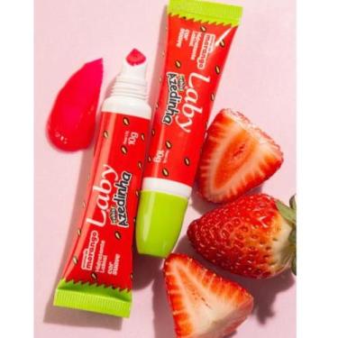 Imagem de Hidratante Labial Laby Azedinha Sabor Morango Cor Suave 10g - Bravir
