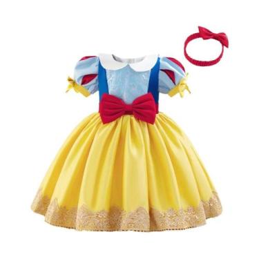 Imagem de Vestido De Princesa Branca De Neve Para Meninas, Vestido Tutu Amarelo 