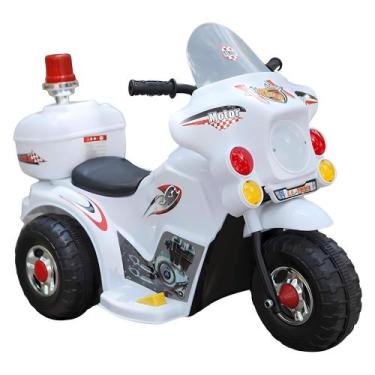 Imagem de Mini Moto Elétrica Infantil 6V Até 30kg C/ Baú Branco Zippy Toys - 902