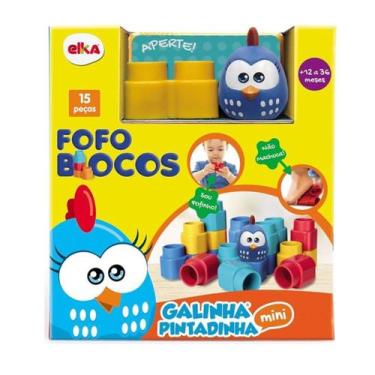 Imagem de Blocos De Montar Fofo Blocos Galinha Pintadinha Elka 1047