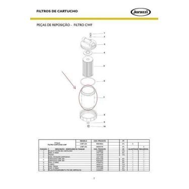 Imagem de Corpo do filtro de cartucho CWF - Jacuzzi