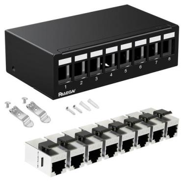 Imagem de Painel de Patch PBAEGAV 1U 8 Portas Cat6A Blindado