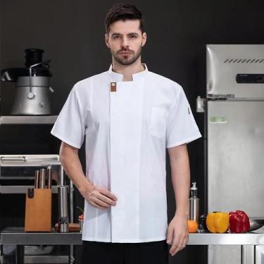 Imagem de Jaqueta De Chef Unissex Para O Verão, Camisa De Cozinha, Uniforme De G