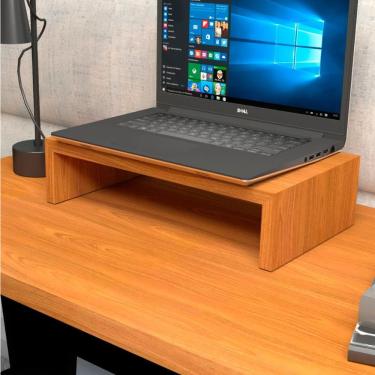 Imagem de Suporte para Notebook F5 Estrutura em MDF 15mm Mesa Escritório Marrom Freijó F5 Office 40cm X 22cm