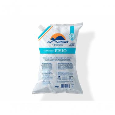 Imagem de Gel Condutor Multigel Ultra-Gel Fisio Uso Fisioterapia Estetica Medico Base Agua PH Balanceado sem Alcool sem Sal Bag