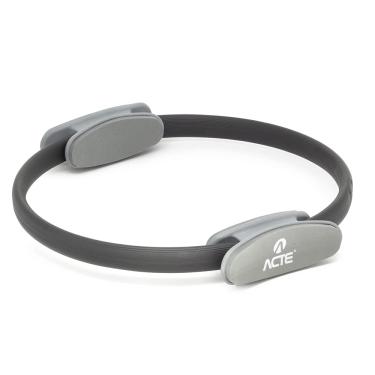 Imagem de Acte, Anel de Pilates Flexível Pegada Macia T12 - Preto e Cinza