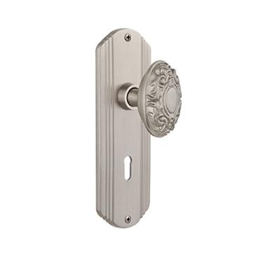 Imagem de Nostalgic Warehouse Placa decorativa com puxador vitoriano de fechadura, privacidade - 6 cm, níquel acetinado