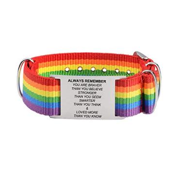 Imagem de Bracelete linnalove You are Braver Than You Believe mais forte do que você parece e mais inteligente do que você pensa arco-íris